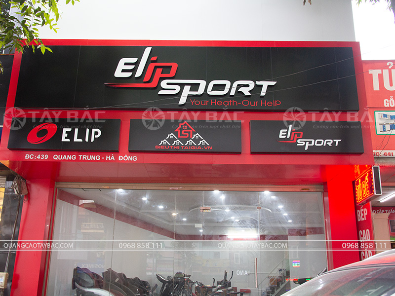 Biển quảng cáo cửa hàng xe thể thao Elip Sport