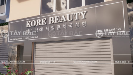 Góc chụp cận bộ chữ thẫm mỹ viện Kore