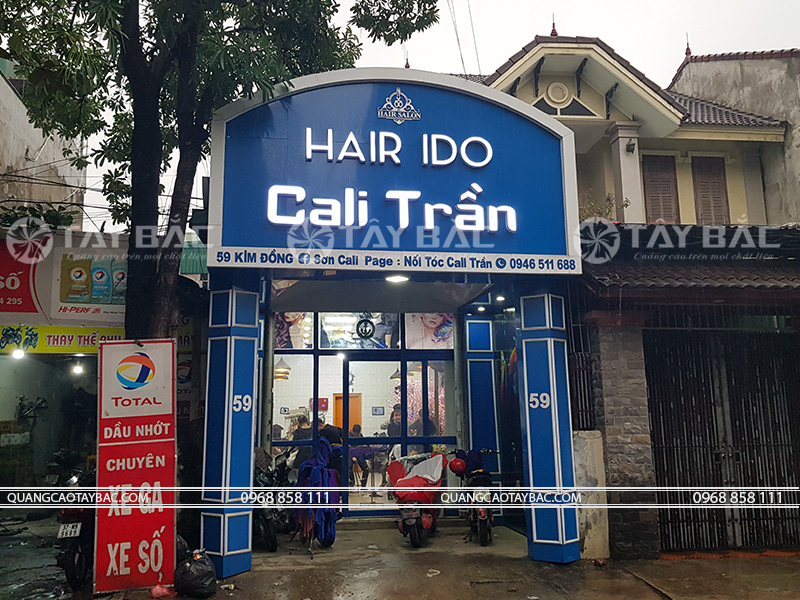 Biển quảng cáo salon tóc Cali Trần