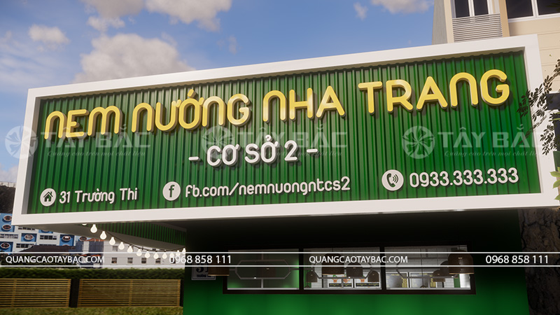 Biển quảng cáo nem nướng Nha Trang