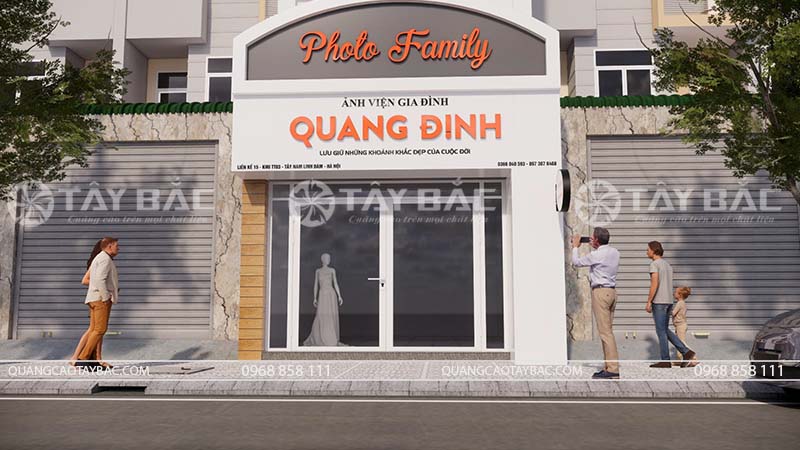 Phối cảnh bộ chữ biển quảng cáo Quang Định