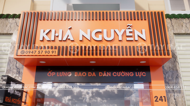 Biển quảng cáo phụ kiện điện thoại Khá Nguyễn