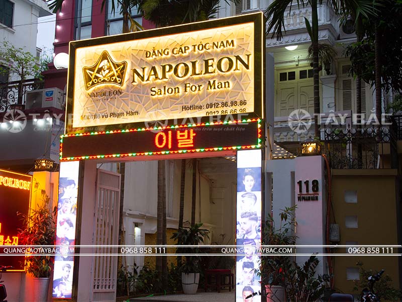 Biển quảng cáo salon tóc Napoleon