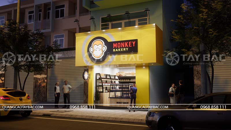 Biển quảng cáo tiệm bánh Monkey