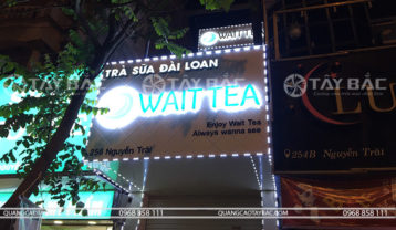 thi công biển quảng cáo trà sữa Waittea
