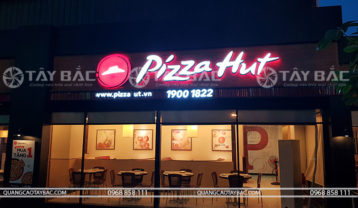 Thi công biển quảng cáo cửa hàng Pizza Hut