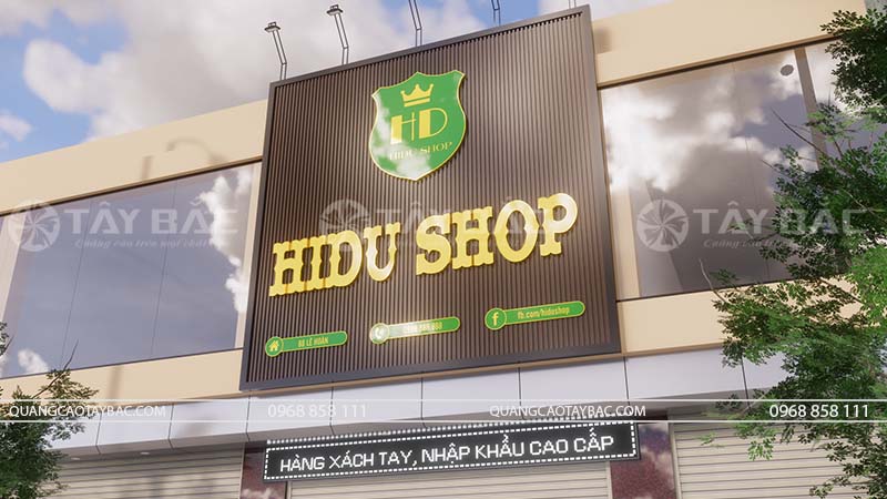 Biển quảng cáo cửa hàng Hidu shop