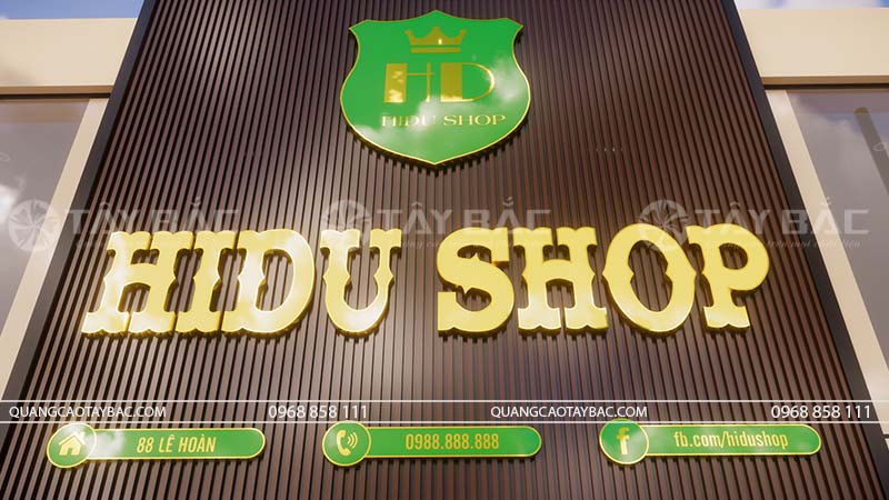 Biển quảng cáo cửa hàng Hidu shop