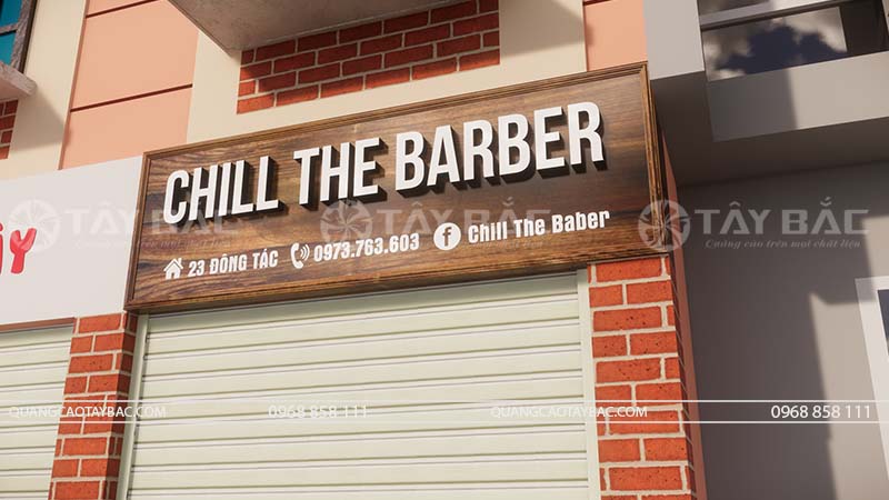 Biển quảng cáo salon tóc Chill Barber. - Quảng Cáo Tây bắc