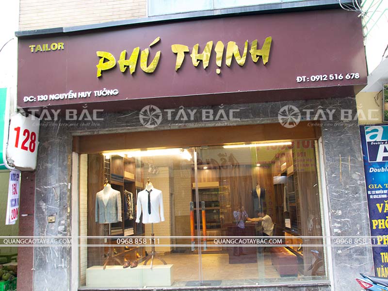 Biển quảng cáo cửa hàng may Phú Thịnh