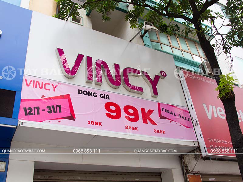 Biển quảng cáo thời trang Vincy