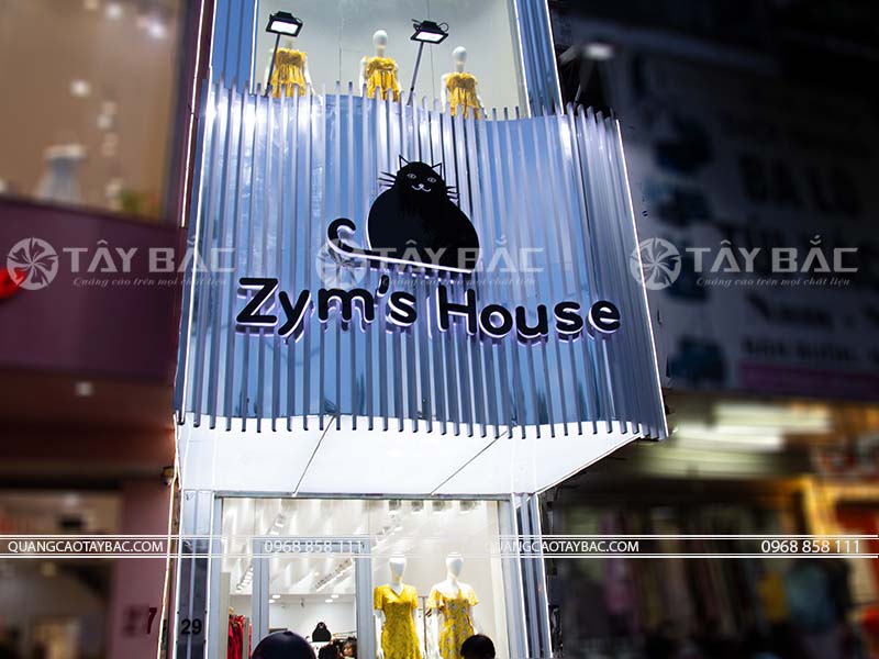 biển quảng cáo cửa hàng thời trang Zym House