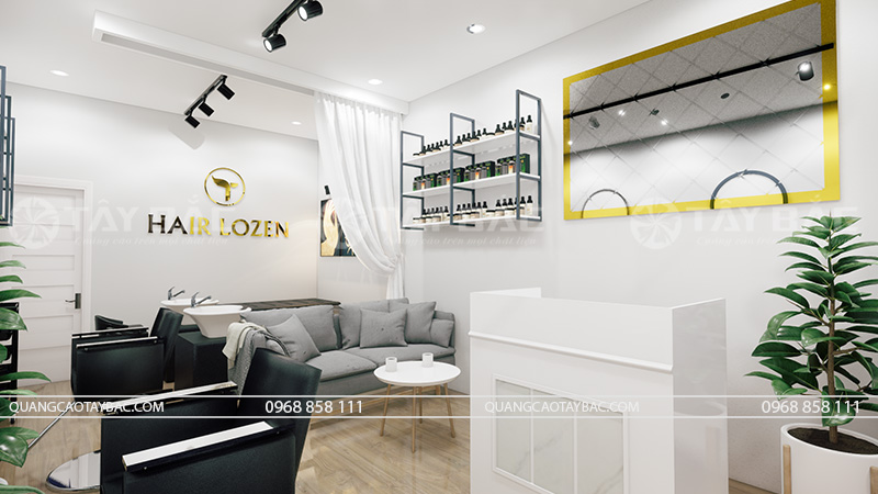 thiết kế thi công nội thất salon tóc Lozen