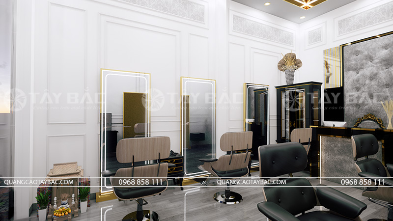 thiết kế nội thất salon tóc Luxury