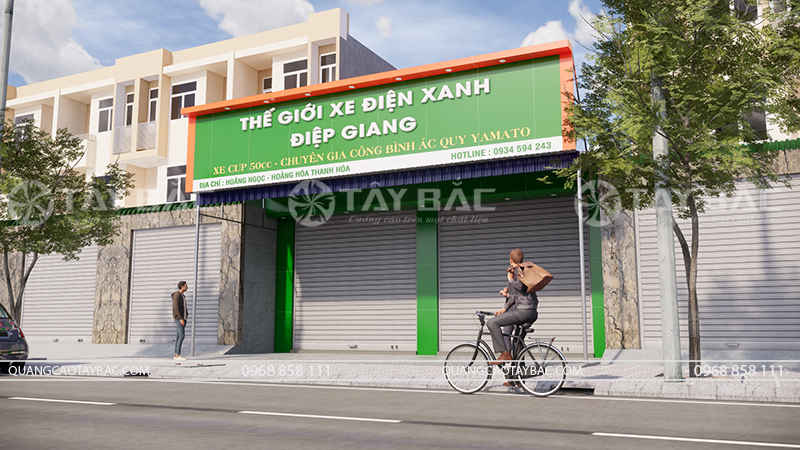 Biển quảng cáo cửa hàng xe đạp xe máy Điệp Giang