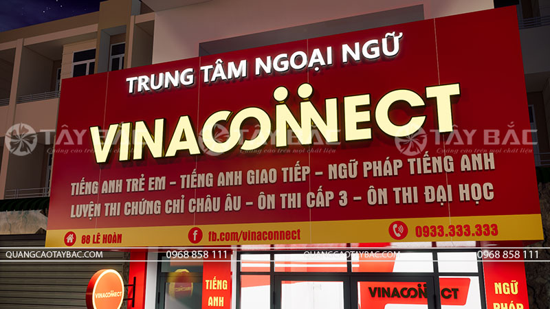 biển quảng cáo trung tâm ngoại ngữ Vinaconnect