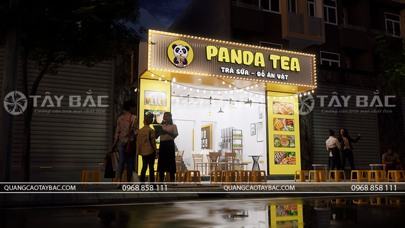 Biển quảng cáo quán trà sữa đồ ăn vặt Pantea