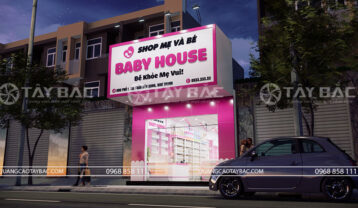 Thiết kế biển bảng shop mẹ và bé Baby House