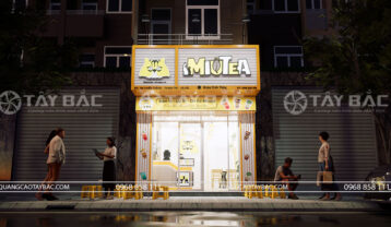thiết kế thi công quán trà sữa Miutea
