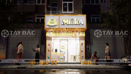 thiết kế thi công quán trà sữa Miutea